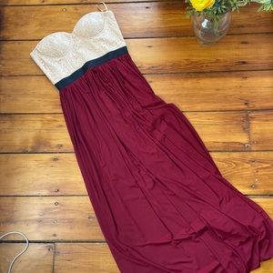 Rare London lace corset top gown US 10 NWT